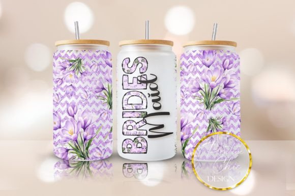 Bridesmaid Glitter Libbey Glass Wrap PNG Review