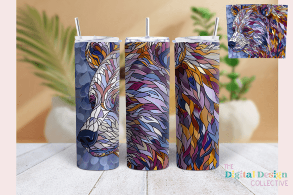 Brown Bear Stained Glass 20oz Wrap