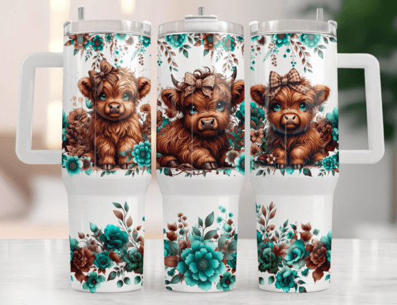 Brown Highland Cows 40oz Wrap Embroidery Review