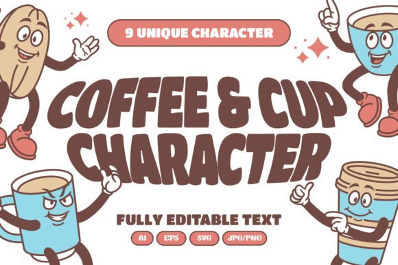 Coffee Retro Cartoon Character