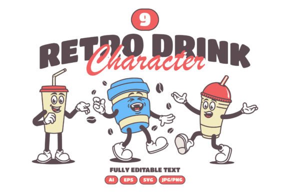 Drinky Retro Cartoon