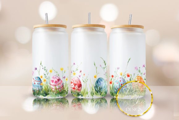 Easter 16 Oz Glass Can Sublimation Wrap