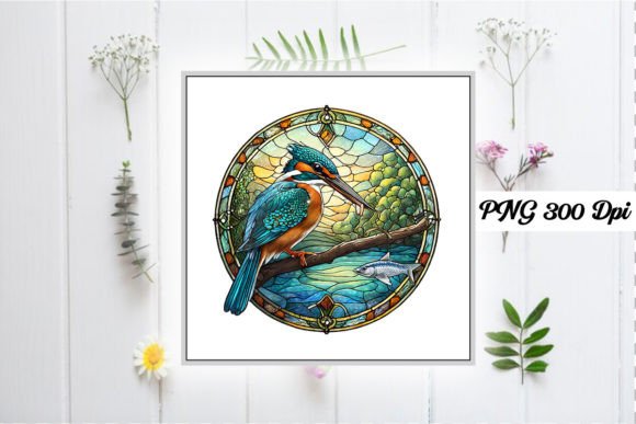 Stained Glass Kingfisher Wind Spinner